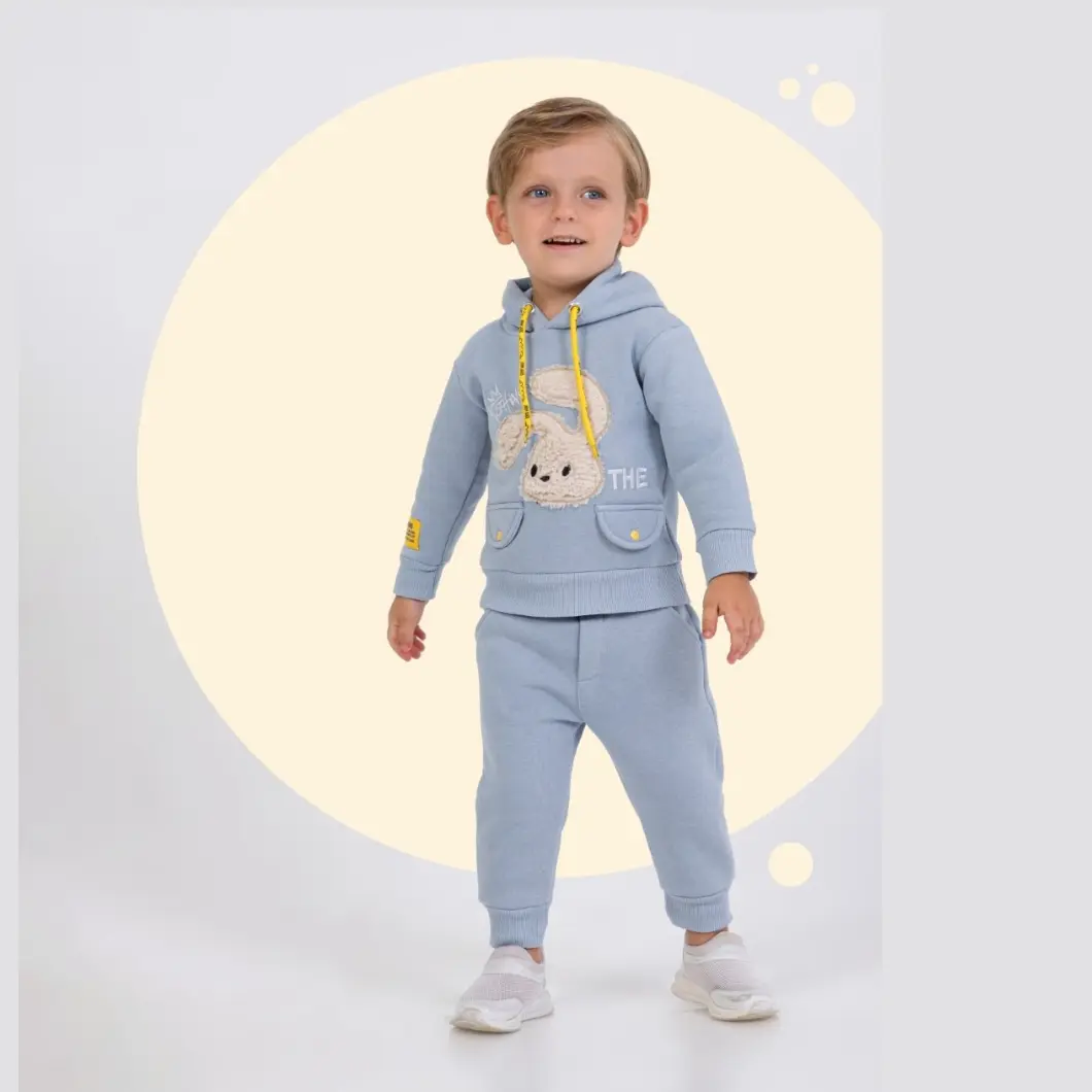 Compleu Băieței 2 Piese Nothing Bunny-Bumbac Vătuit [2]