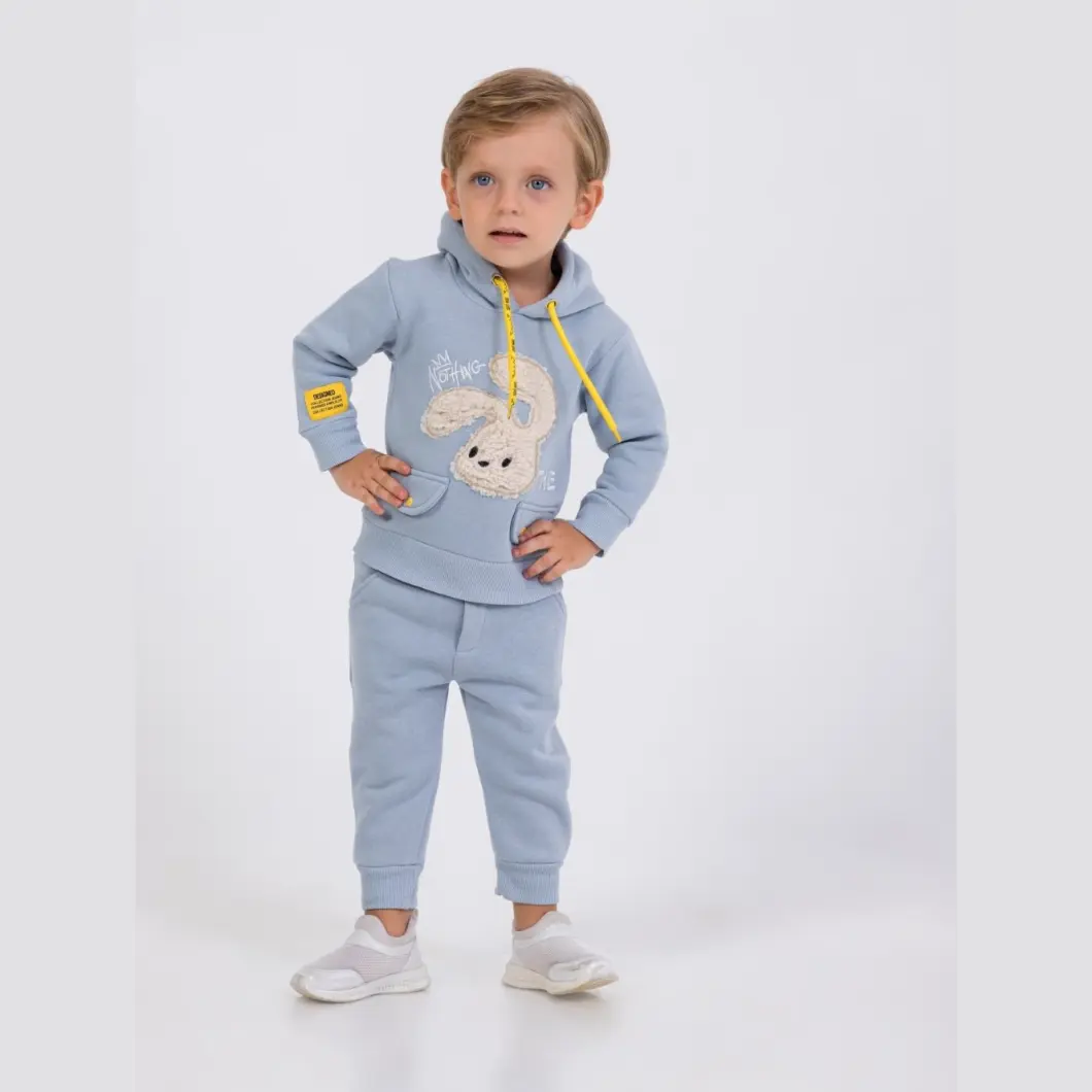 Compleu Băieței 2 Piese Nothing Bunny-Bumbac Vătuit [11]
