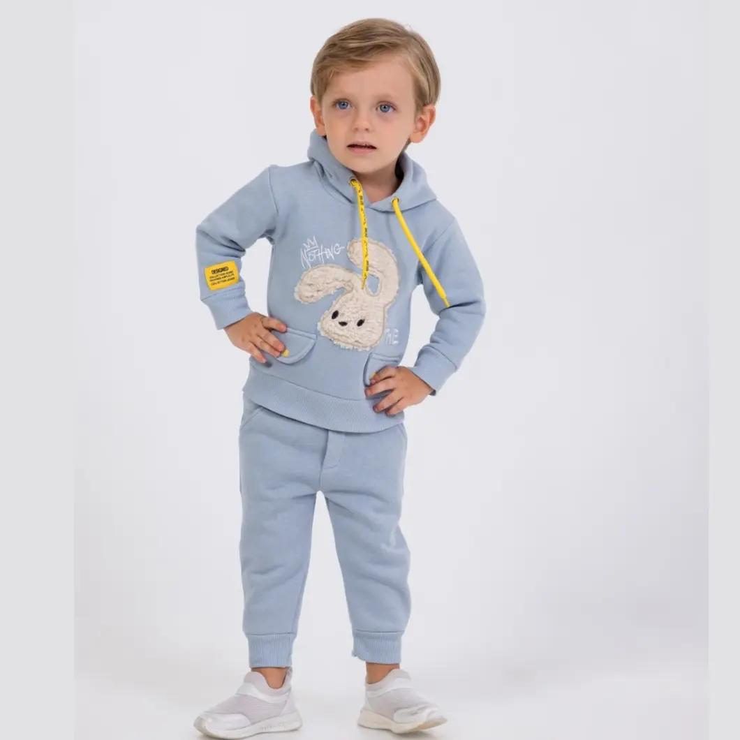 Compleu Băieței 2 Piese Nothing Bunny-Bumbac Vătuit [9]