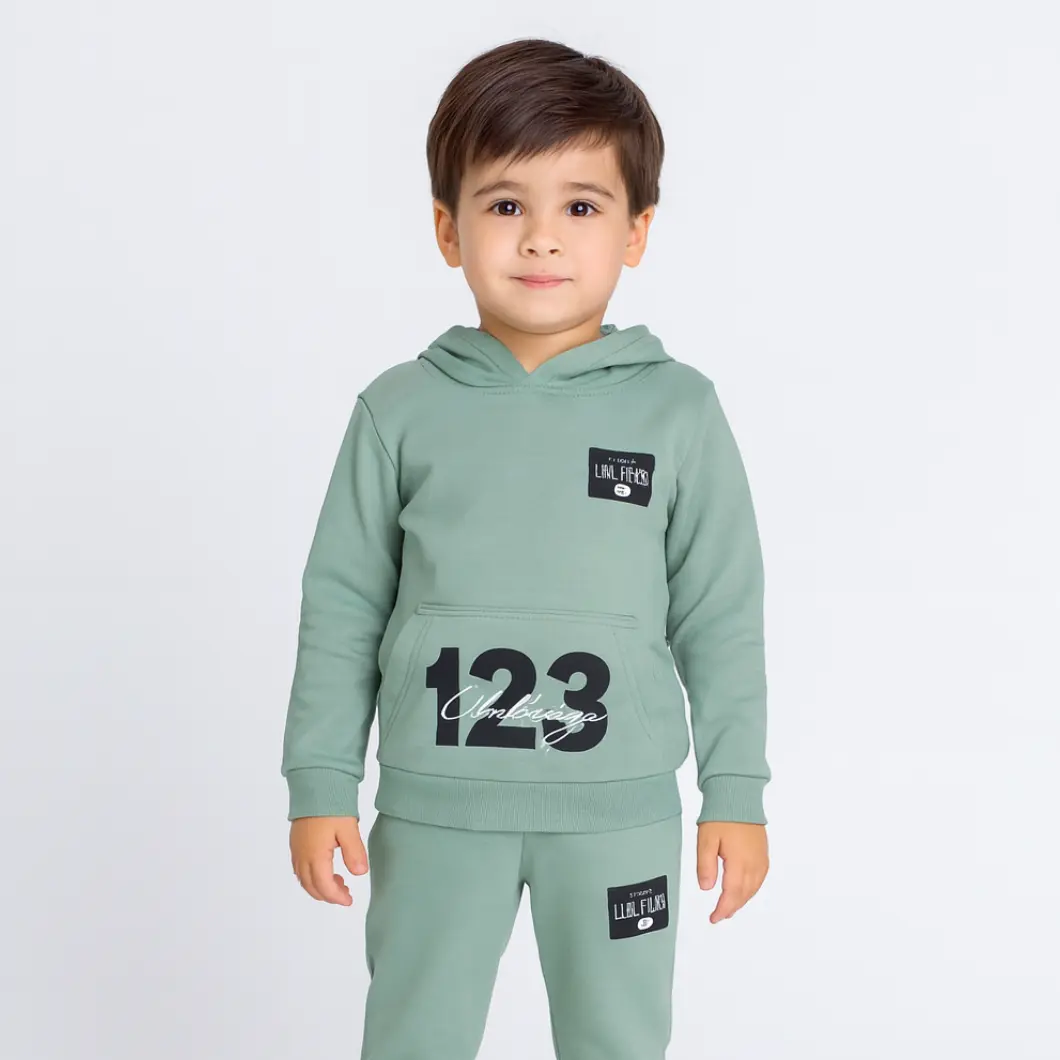 Compleu sport 2 piese  băieți între 3-6 ani, verde, 100% bumbac [3]