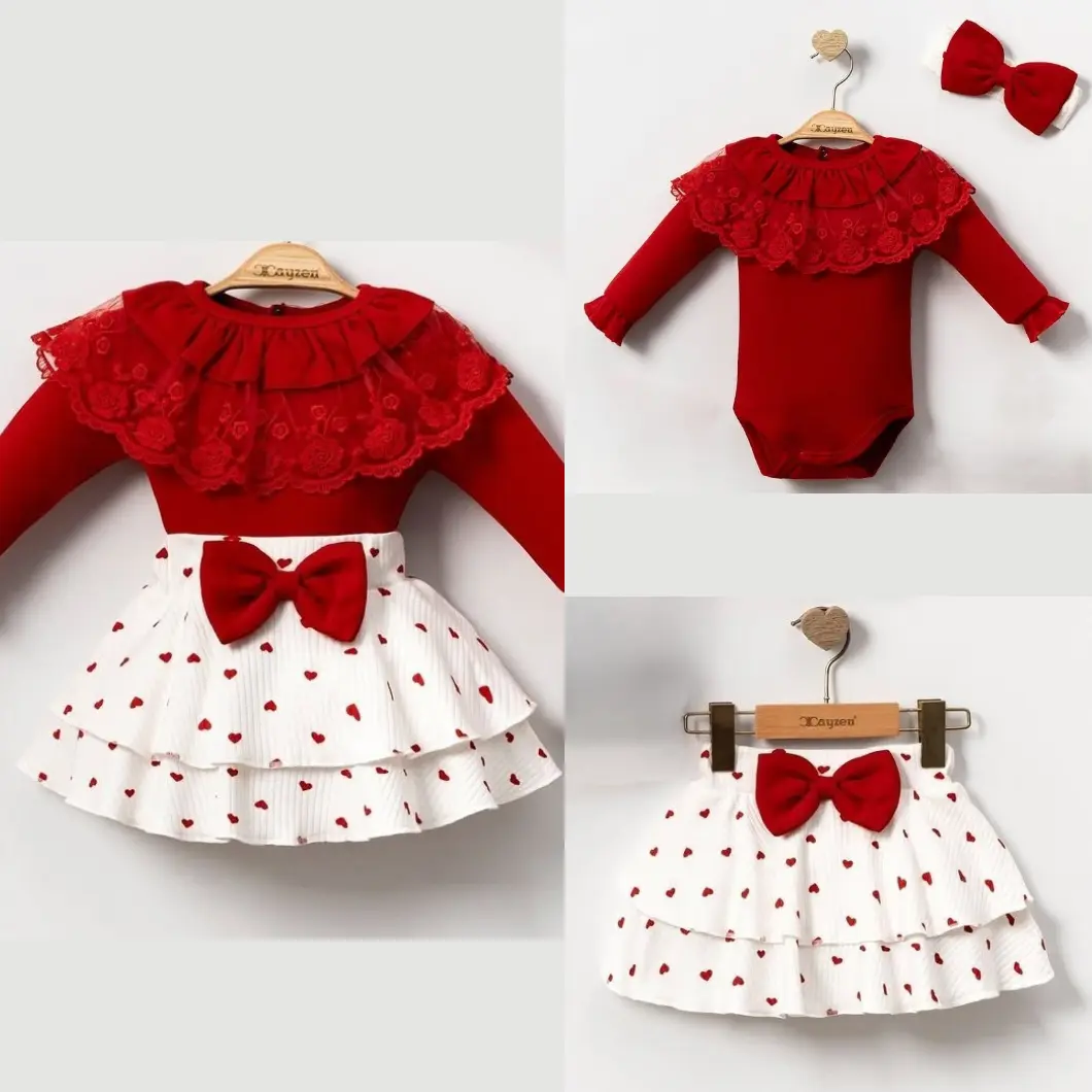 Compleu Bebeluşi Fetiţe 4 Piese Red Beauty [6]