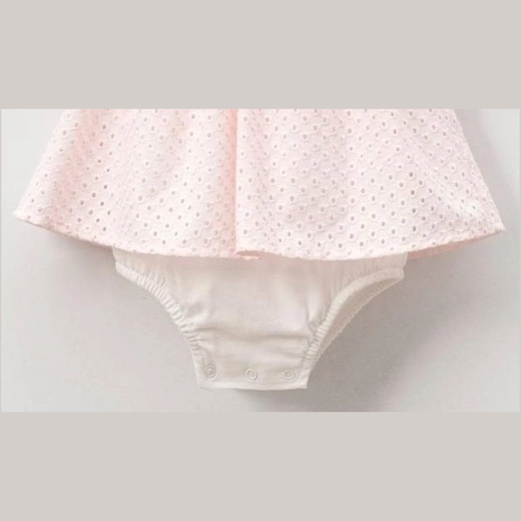 Rochiță Body Fetițe - Candy Pearl, Bumbac Brodat, Roz, Bentiță Inclusă [3]