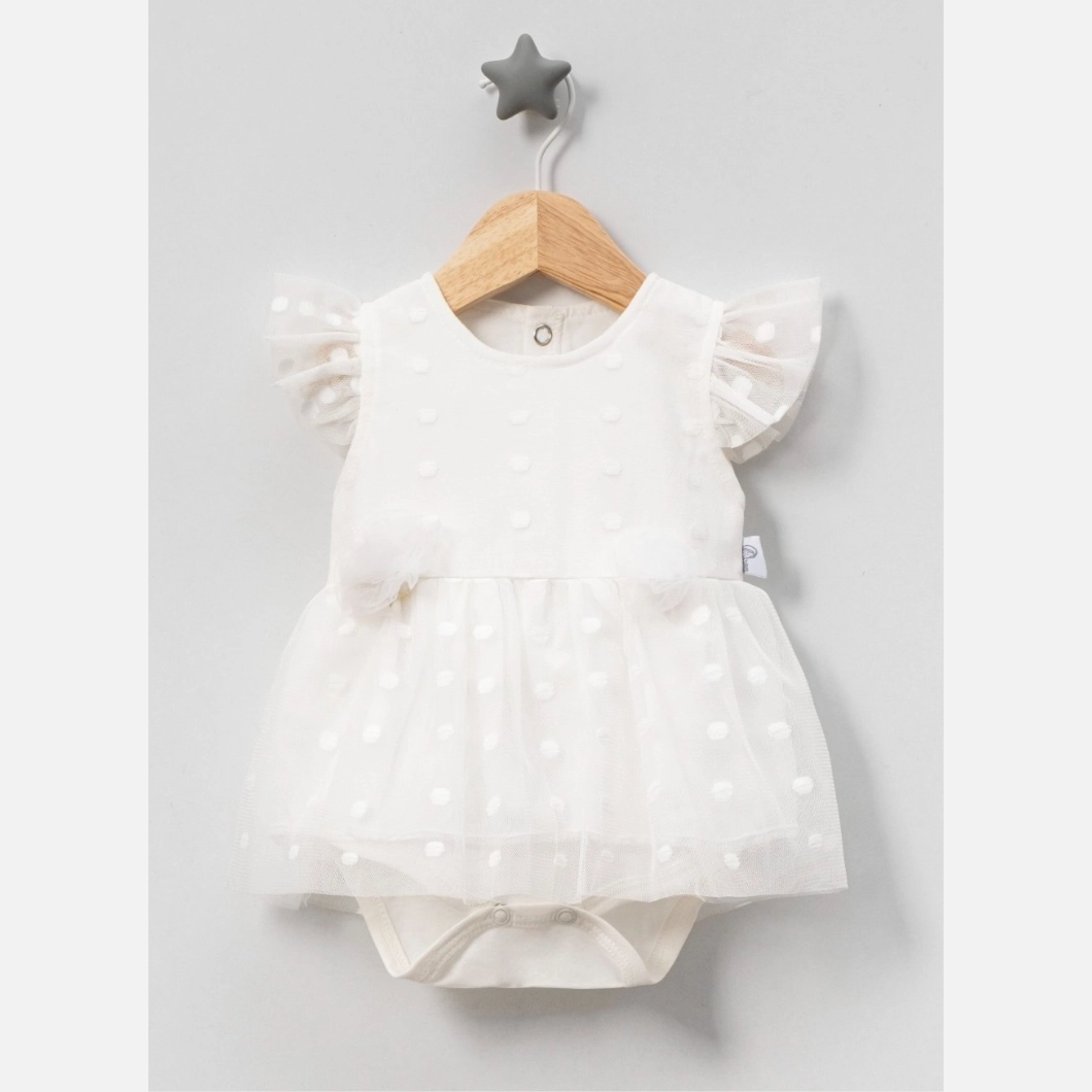 ROCHIȚE - Rochiță Body Fetițe - Andreea Albă, Tulle (0-9 luni)