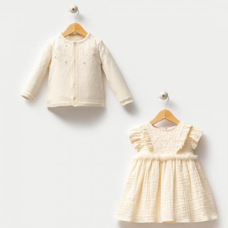 FETIȚE - Set Rochiță și Bluziță Fetițe Esther – Delicatețe și Eleganță într-un Singur Set