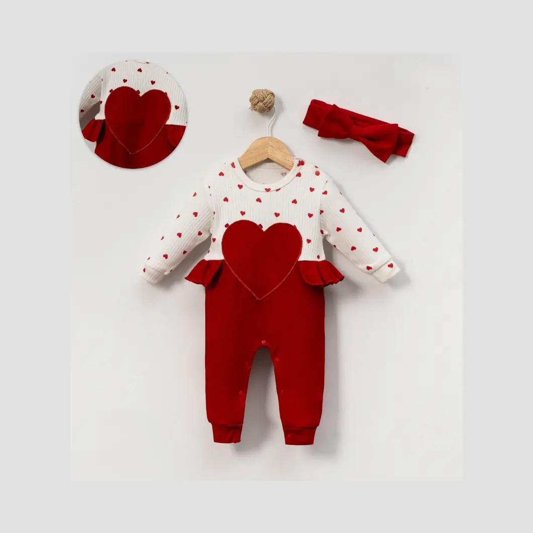 BEBELUȘI 0-24 Luni - Salopetă cu Bentiță Inimioara Mea Bumbac 0–12 Luni