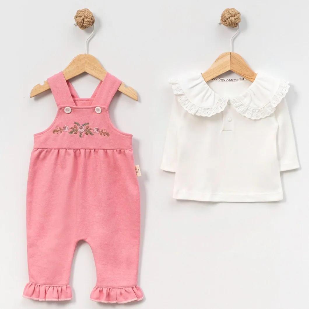 Salopetă Fetițe Thalia – Bumbac cu Bluziță și Broderie [1]