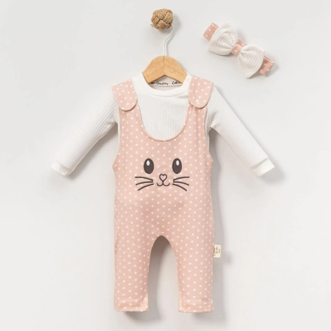 Salopetă Fetițe – Baby Bunny – 100% Bumbac cu Bluziță și Bentiță [2]