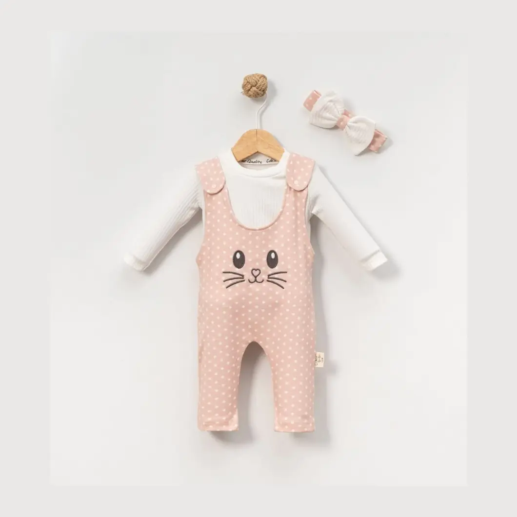 Salopetă Fetițe – Baby Bunny – 100% Bumbac cu Bluziță și Bentiță [1]