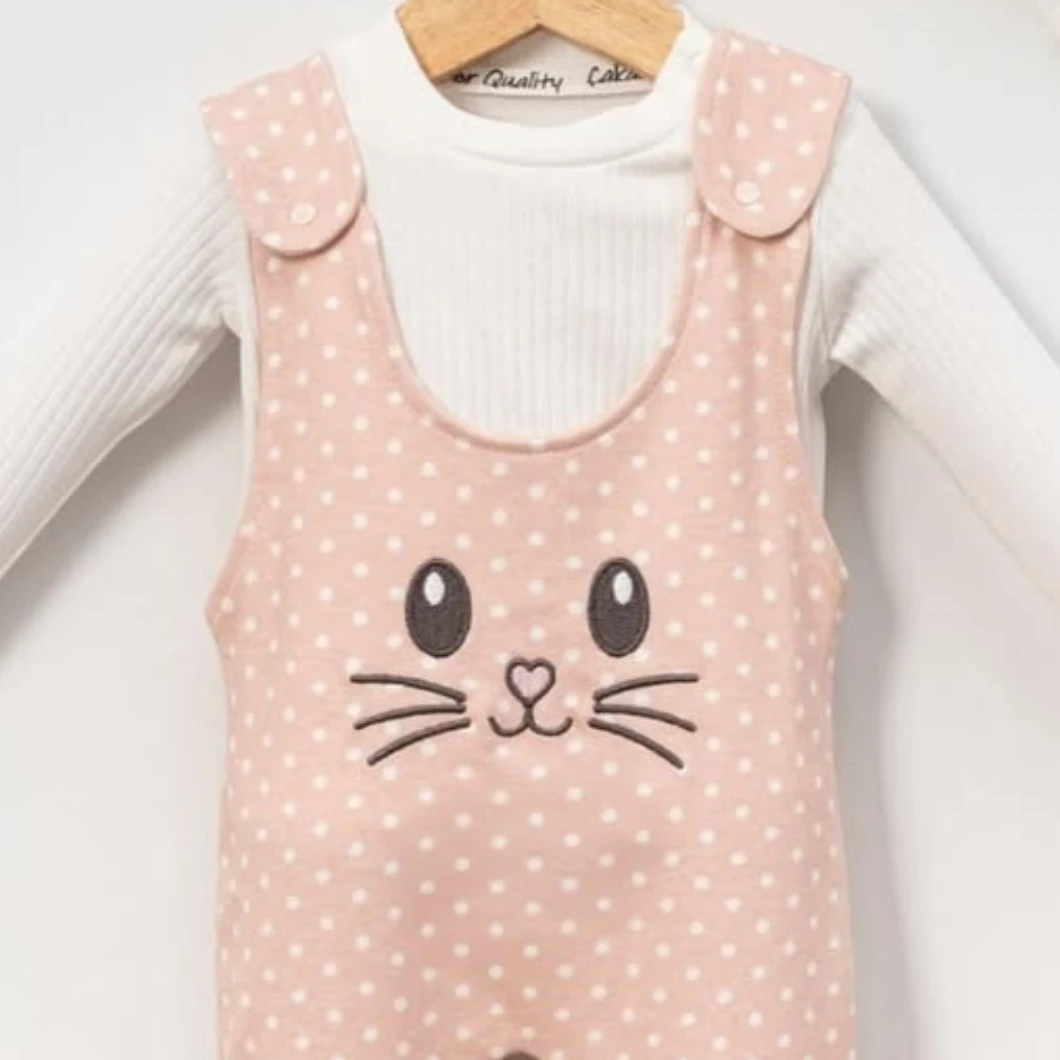 Salopetă Fetițe – Baby Bunny – 100% Bumbac cu Bluziță și Bentiță [4]