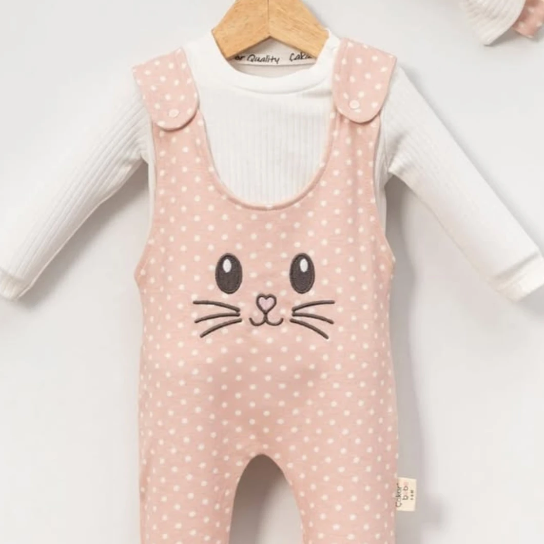 Salopetă Fetițe – Baby Bunny – 100% Bumbac cu Bluziță și Bentiță [3]