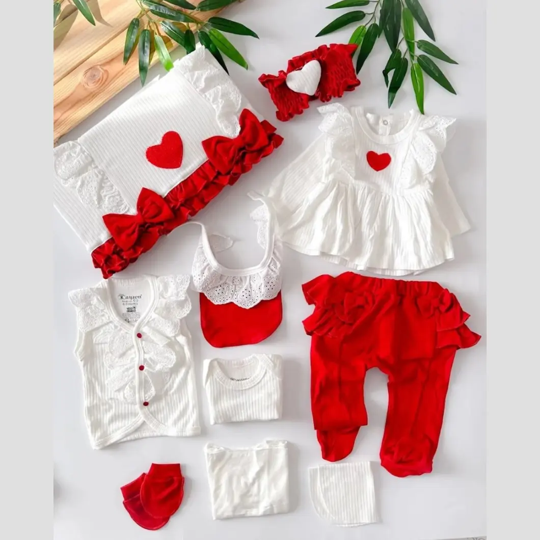 Set 100% Bumbac OEKO-TEX, Nou Născuți, 10 Piese One Heart True Love [7]