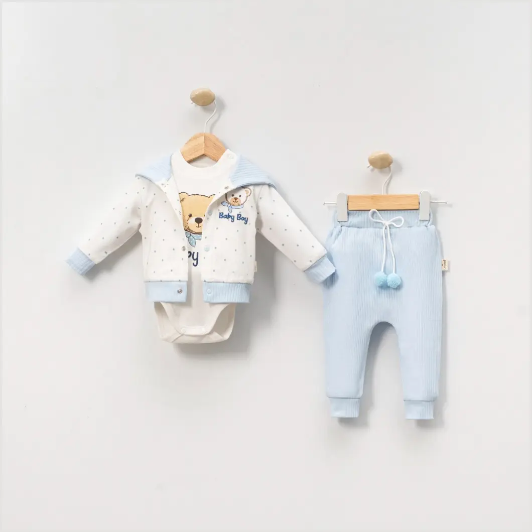 SETURI Și SALOPETE - Set 3 Piese Băieței – Baby Boy – 100% Bumbac OEKO-TEX