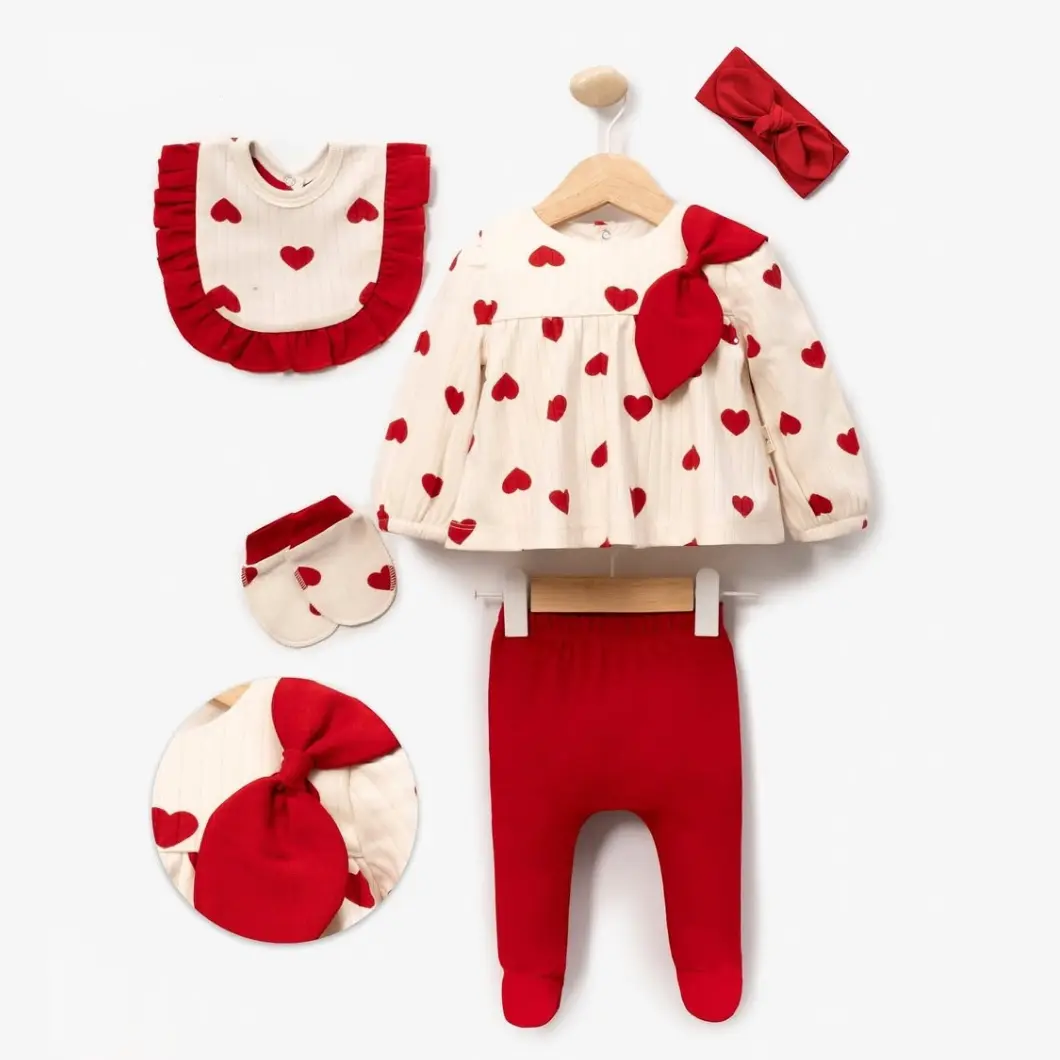 SETURI ȘI SALOPETE - Set 5 Piese Nou-Născuți – Penelope – 100% Bumbac OEKO-TEX