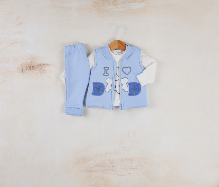 SETURI Și SALOPETE - Set 3 Piese Băieței - I Love Dad Bleu