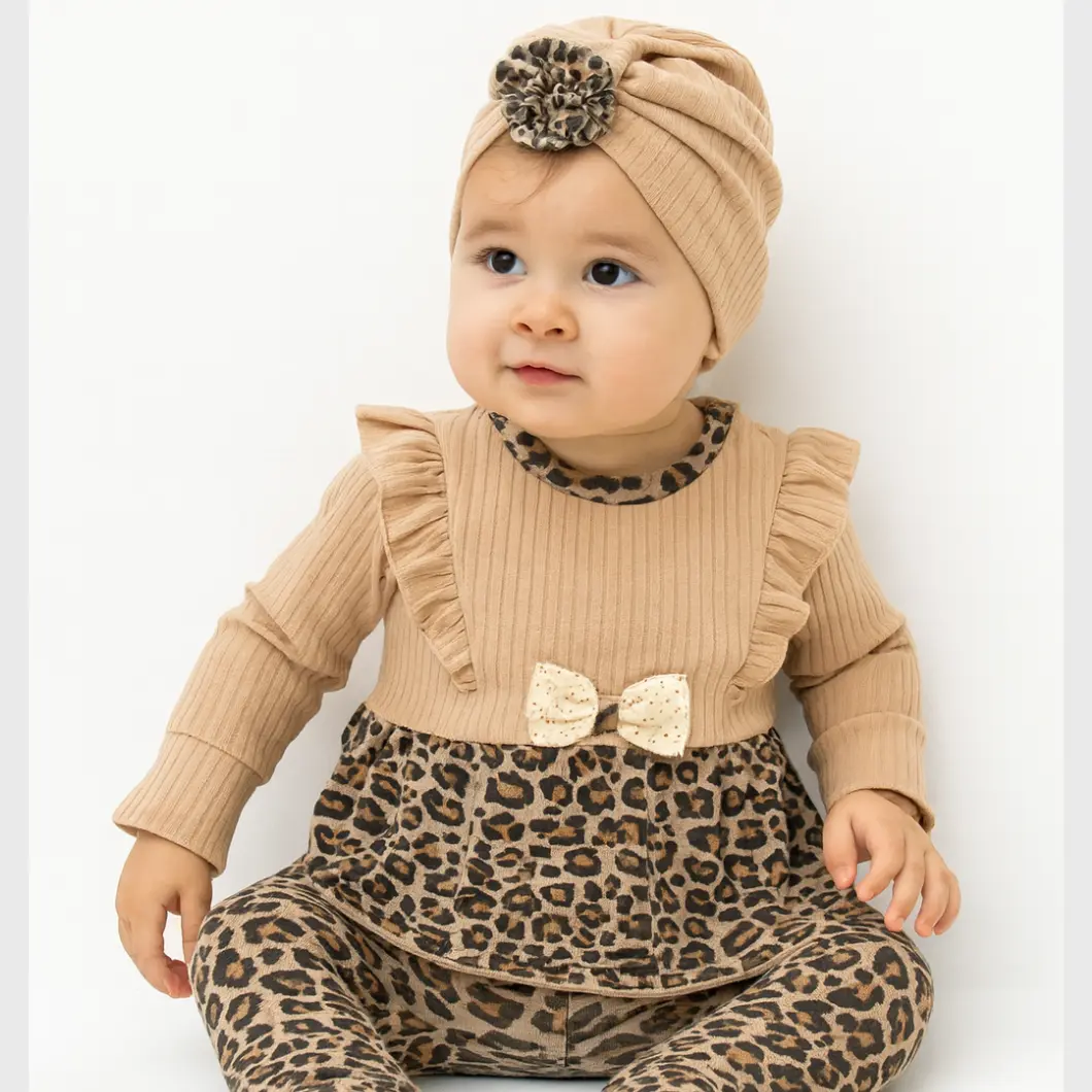 PROMOȚII - Set 3 Piese Fetițe Chocolate - 100% Bumbac