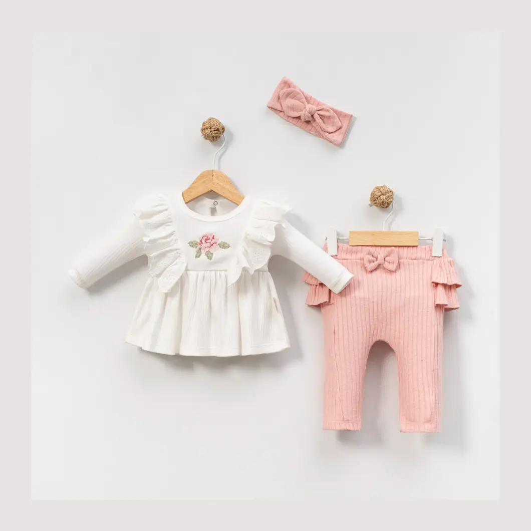 BEBELUȘI 0-24 Luni - Set 3 Piese Fetițe Katinka Bluză Colanți Bentiță