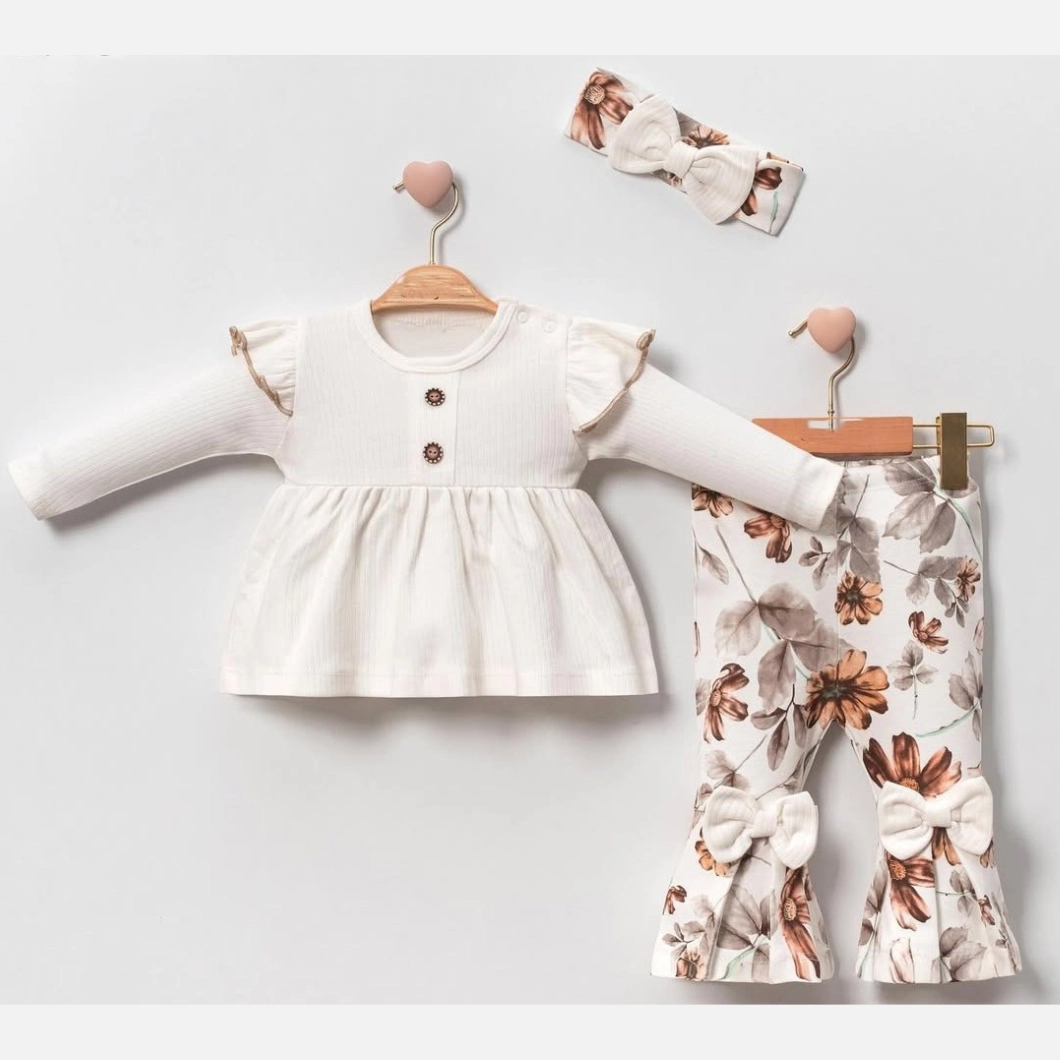 SETURI ȘI SALOPETE - Set 3 Piese Fetițe Madonna - White, 100% Bumbac