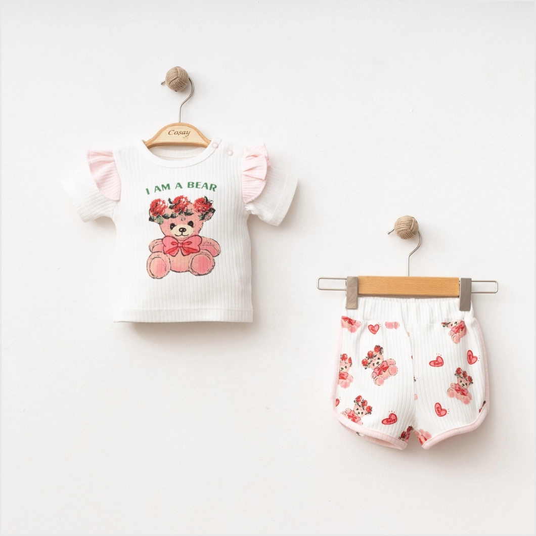 Compleu Fetițe Teddy Rose - Bumbac 100% Premium [1]