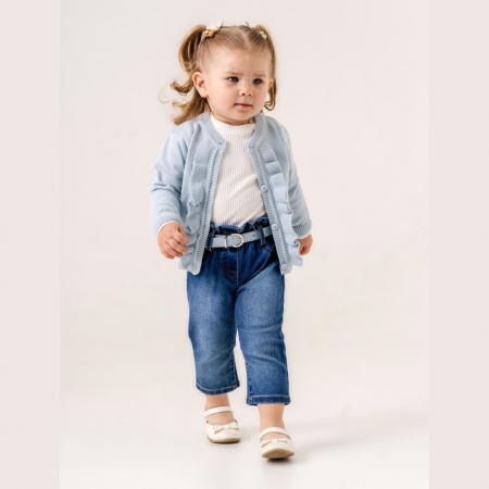 Set 3 Piese Fetițe Nevada Jeans – Cardigan, Bluză și Jeans Elastici