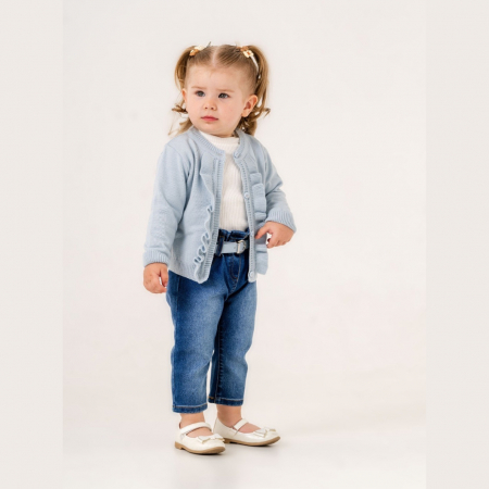 Set 3 Piese Fetițe Nevada Jeans – Cardigan, Bluză și Jeans Elastici [1]