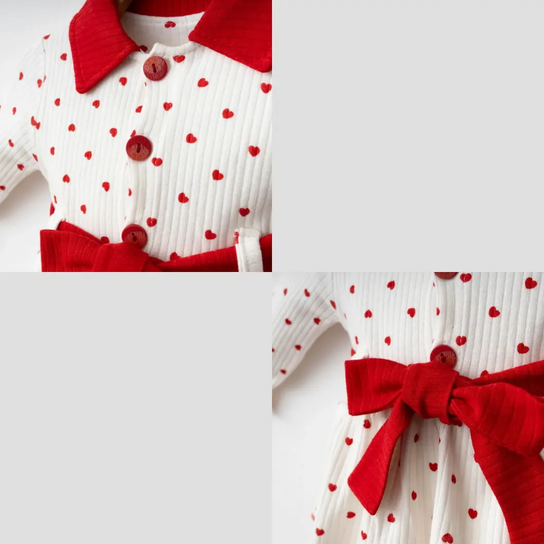 Set 3 Piese Rochiță,100% Bumbac-Hearts Dress [5]