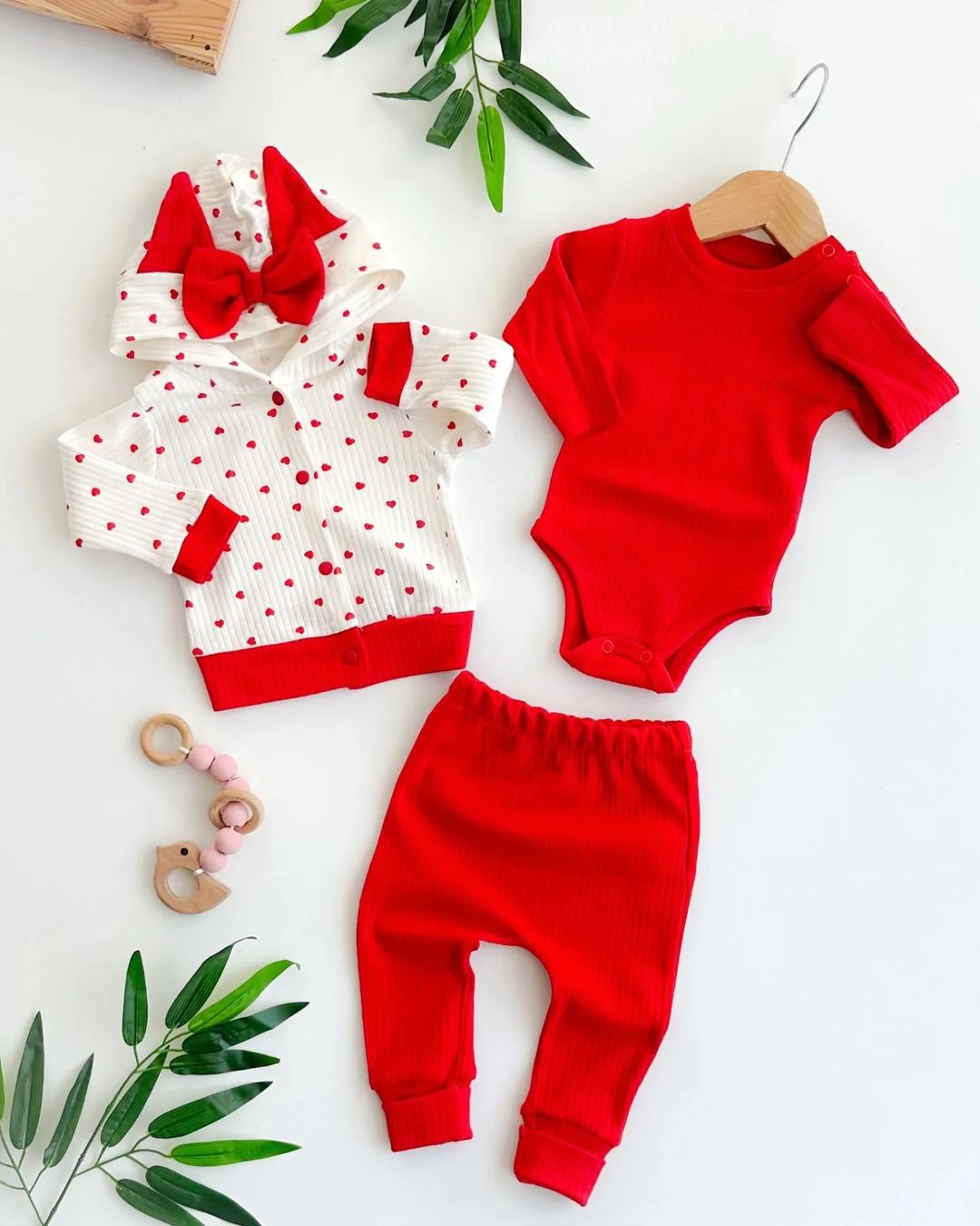 Set 3 Piese Fetițe Tiny Hearts 100% Bumbac [8]