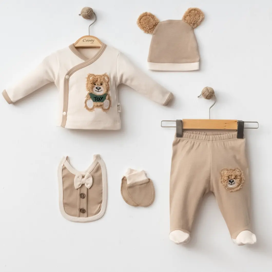 SETURI MATERNITATE - Set 5 Piese Băieței Toy Bear-100% Bumbac