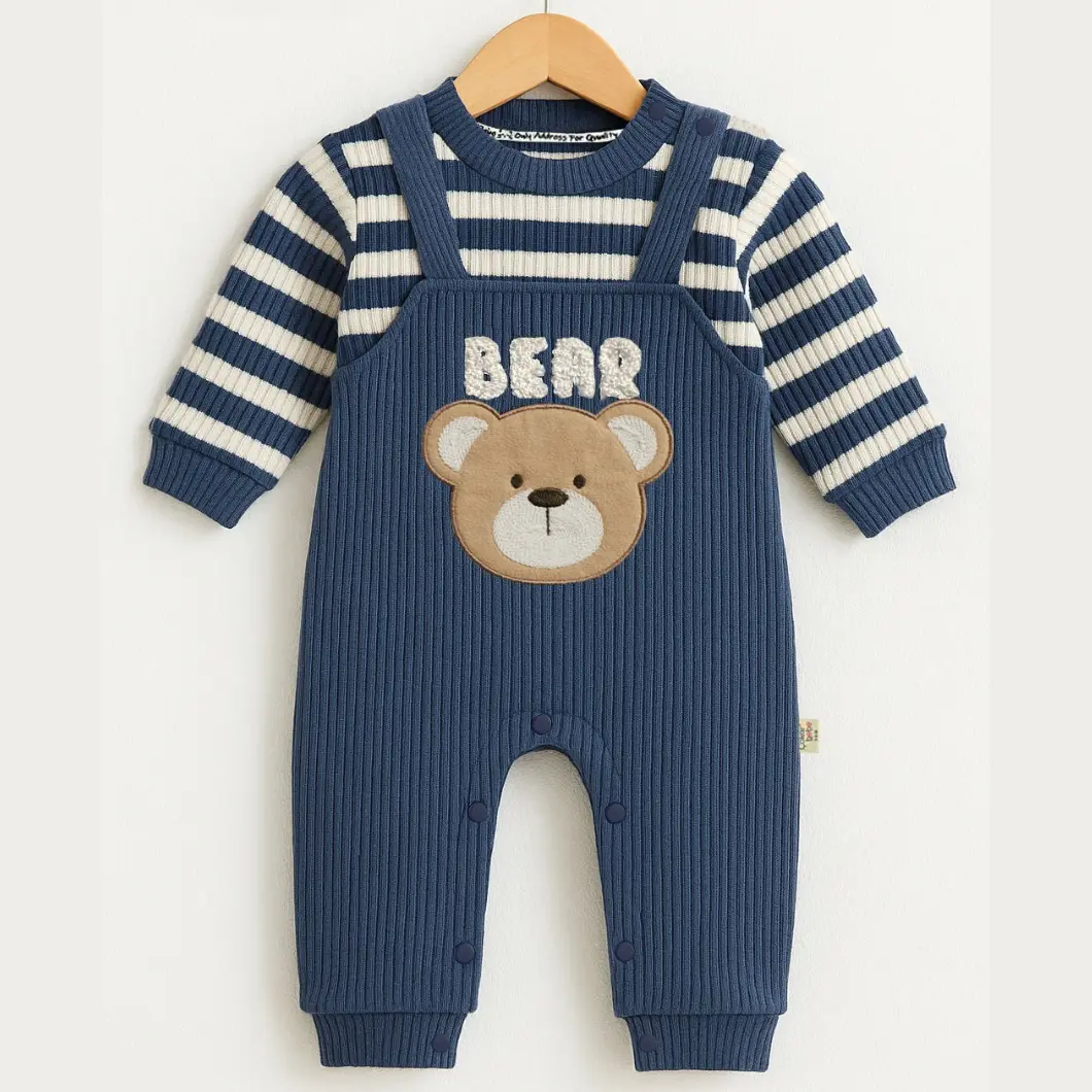 Salopetă Băieței Sailor Bear – 100% Bumbac cu Ursuleț Marin [1]
