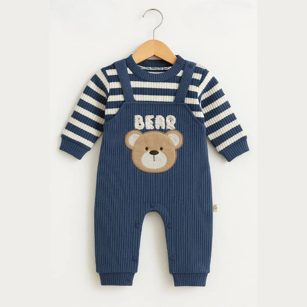 SETURI Și SALOPETE - Salopetă Băieței Sailor Bear – 100% Bumbac cu Ursuleț Marin