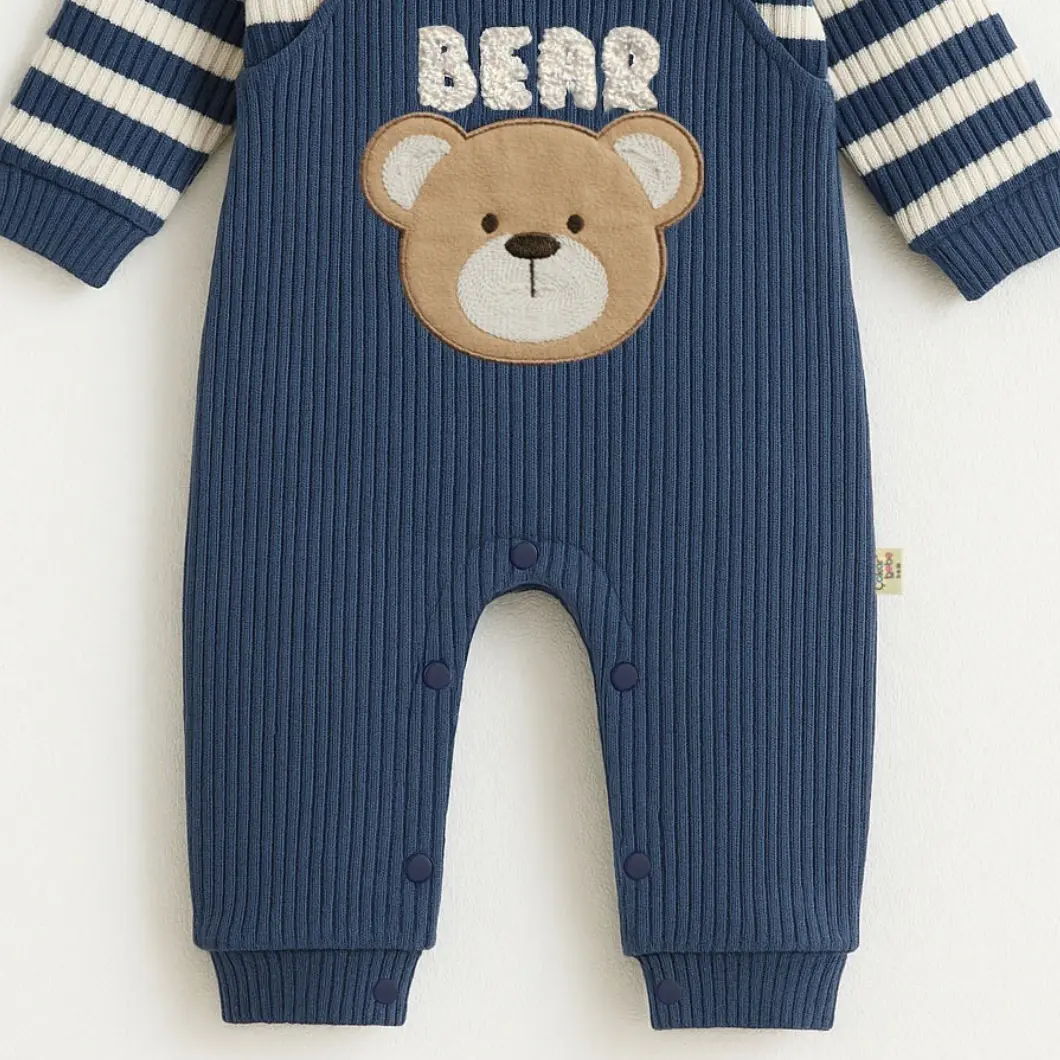 Salopetă Băieței Sailor Bear – 100% Bumbac cu Ursuleț Marin [3]