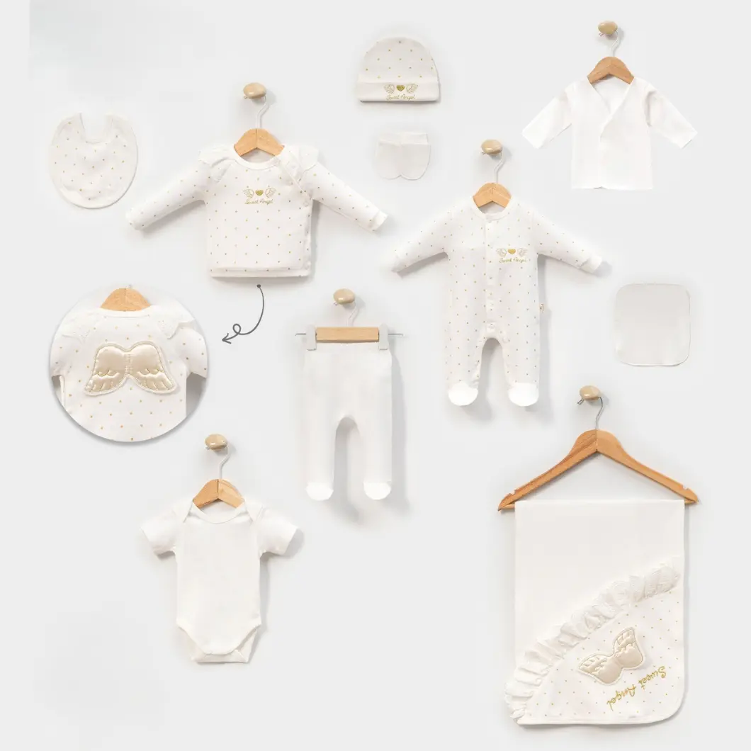 BEBELUȘI 0-24 Luni - Set 10 piese fetițe Sweet Angel din bumbac 100 procent certificat OEKO TEX