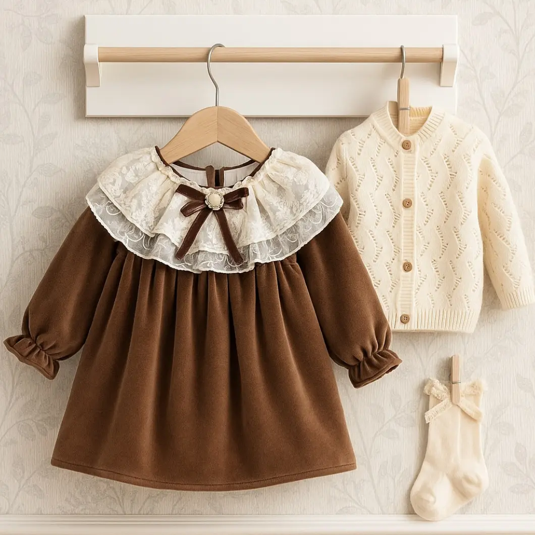 ROCHIȚE - Set Botez Catifea Premium Fetițe Magdalena