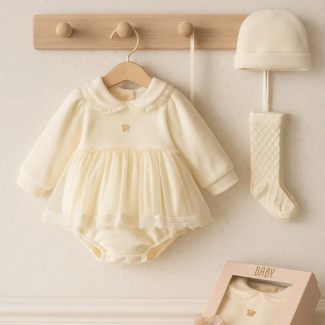 ROCHIȚE - Set Botez Catifea Premium Fetițe Stefania