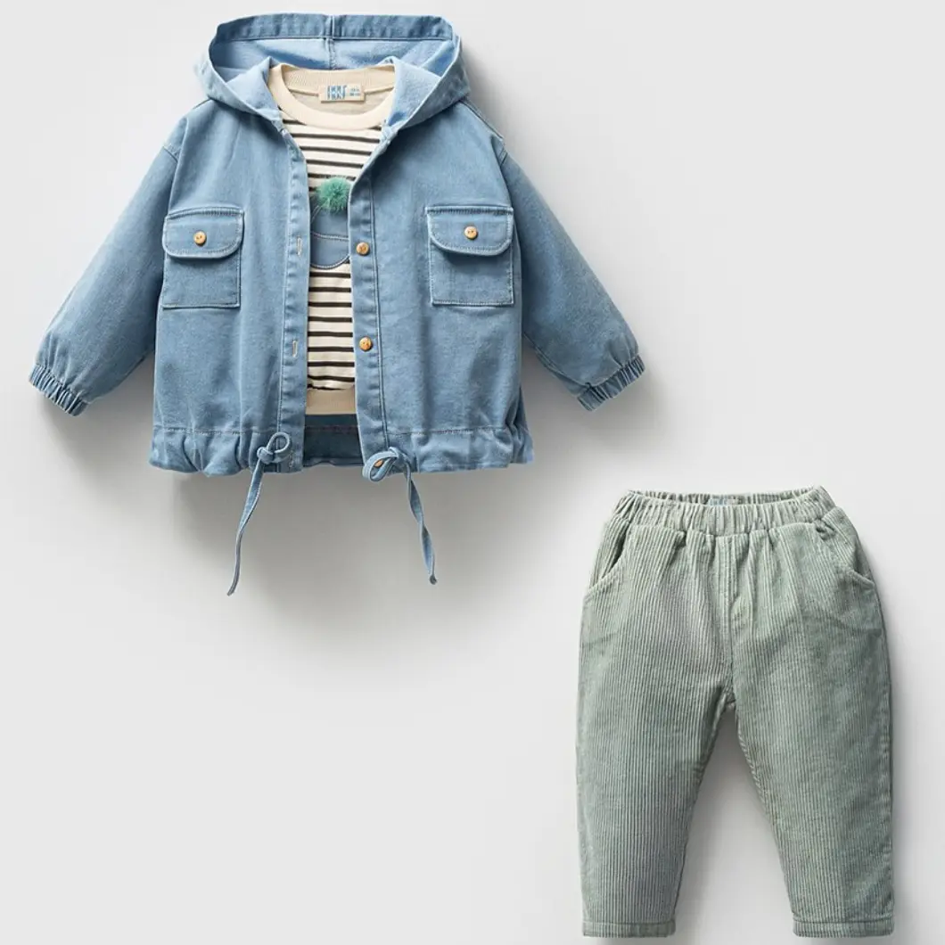 SETURI Și SALOPETE - Set Casual 3 Piese Băieței Beckam denim