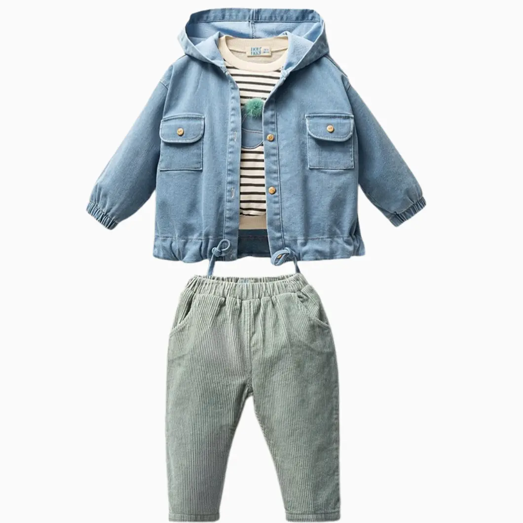 Set Casual 3 Piese Băieței Beckam denim [5]