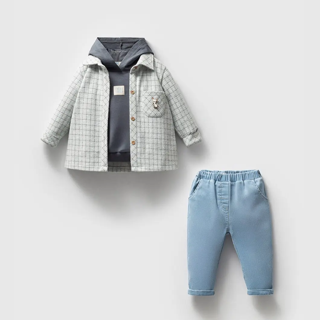 SETURI Și SALOPETE - Set Casual Premium 3 Piese Băieței 9-24 Luni Carlos