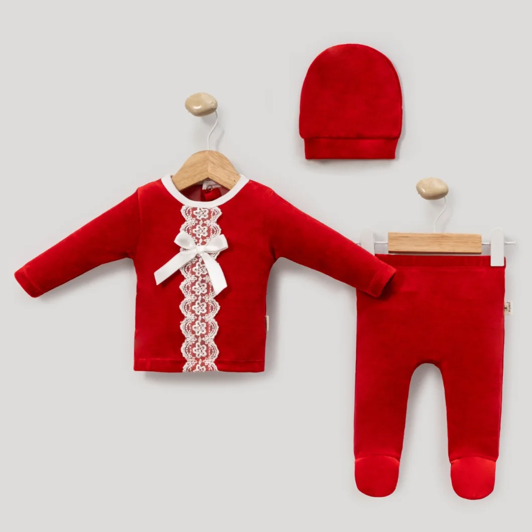 Set Fetițe Red Romance – Catifea Bumbac OEKO-TEX 3 Piese [1]