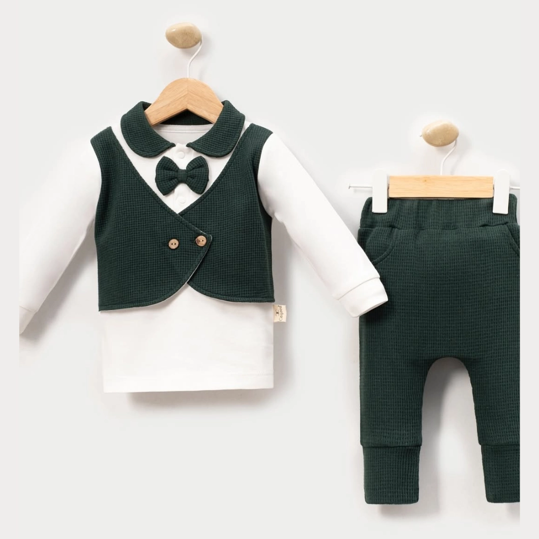 Set Elegant 2 Piese Băieței - Benjamin, Verde, Bumbac 100% [7]