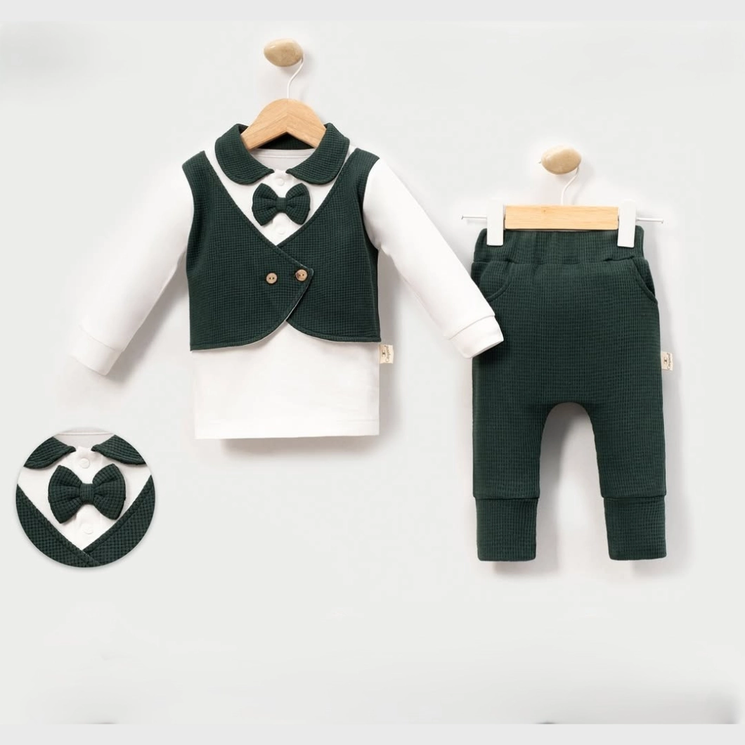 Set Elegant 2 Piese Băieței - Benjamin, Verde, Bumbac 100% [2]