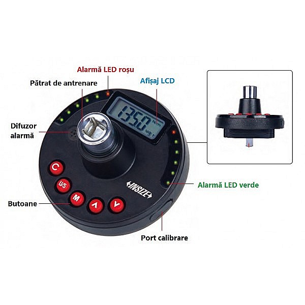 Adaptor Dinamometric Digital Prindere Patrat 1/2 Cuplu Strangere 40-200 Nm [2]