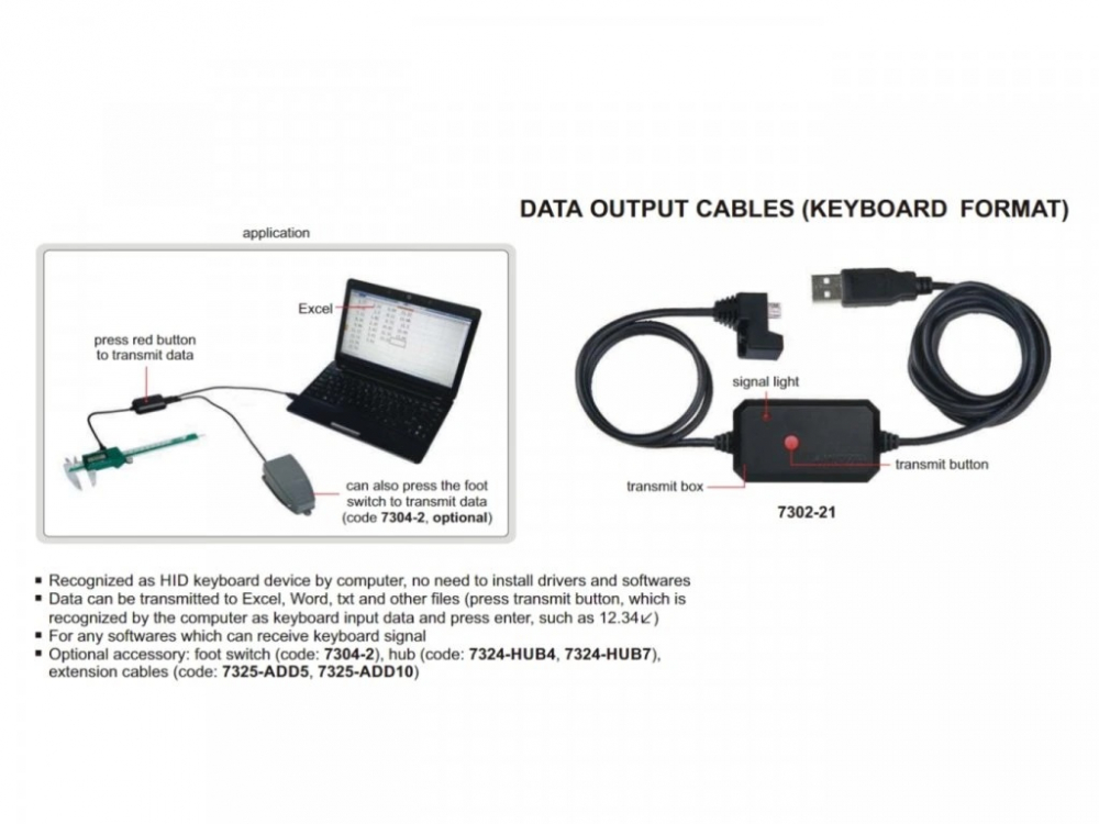 Cablu USB pentru transfer de date - sublere digitale 7302-21 INSIZE [1]