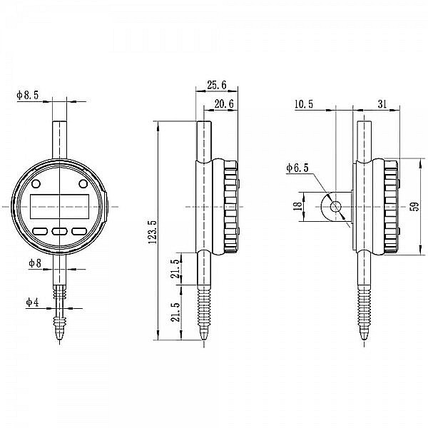 Ceas comparator digital cursa 12mm citire 0.01mm protectie IP54 [2]