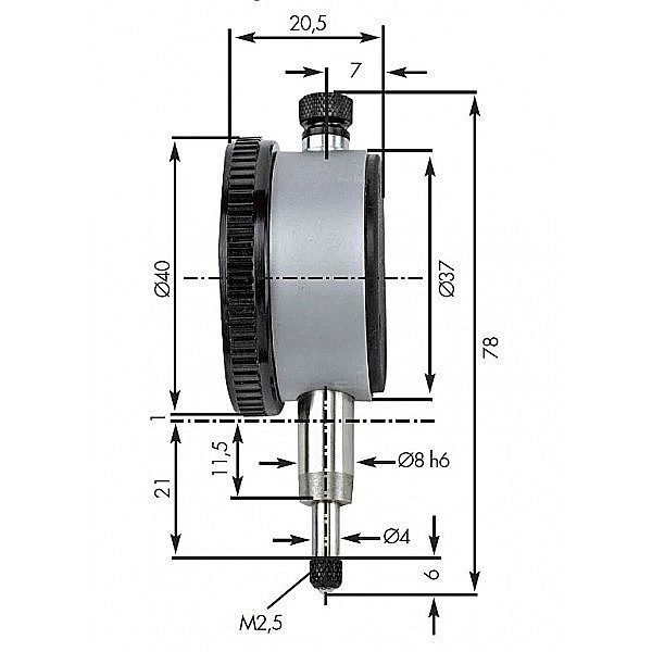Ceas comparator mecanic cursa 5mm citire 0.01mm cadran 40mm [3]