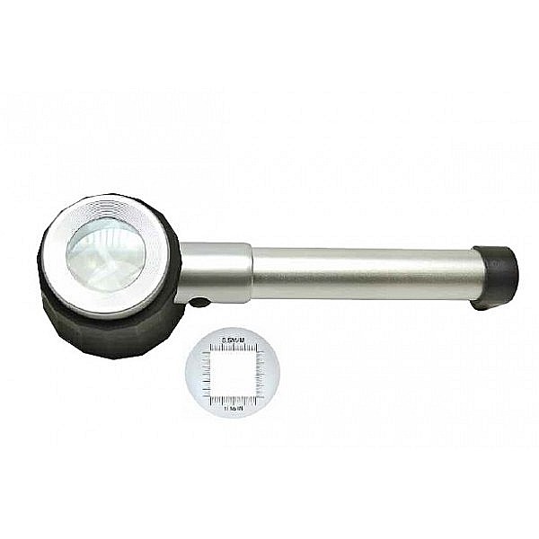 Lupa Ø 25mm marire X10 cu iluminare LED si scala gradata in carcasa metalica [2]