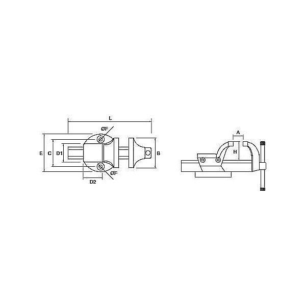 Menghina din otel forjat 140 x 200 mm cu prindere pentru profile cilindrice [2]