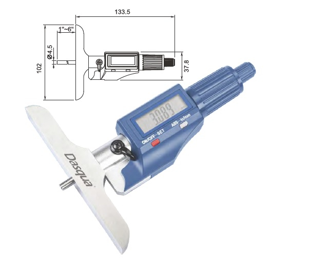 Micrometru digital de adancime Dasqua 0-150mm x 102mm x 0.001mm cu 6 tije prelungitoare [2]