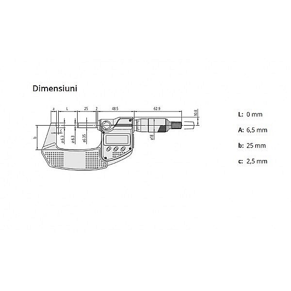 Micrometru digital Mitutoyo 0-25mm x 0.001mm protectie IP65 [3]