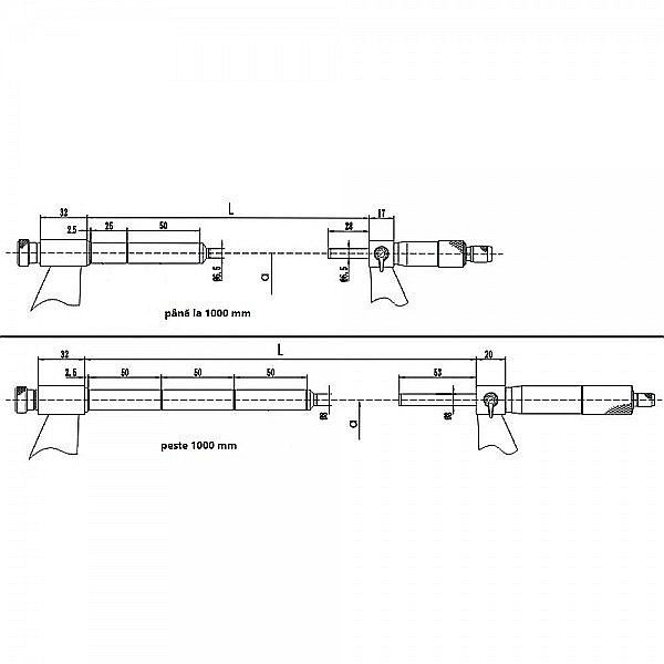 Micrometru mecanic de exterior 1400-1600 mm cu palpator extensibil [4]