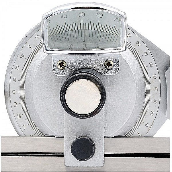 Raportor mecanic cu lupa 4x90° si rigla cu sina reglabila 300 mm [3]