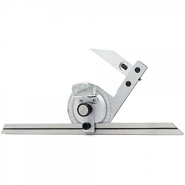 Raportor mecanic cu lupa 4x90° si rigla cu sina reglabila 300 mm [2]